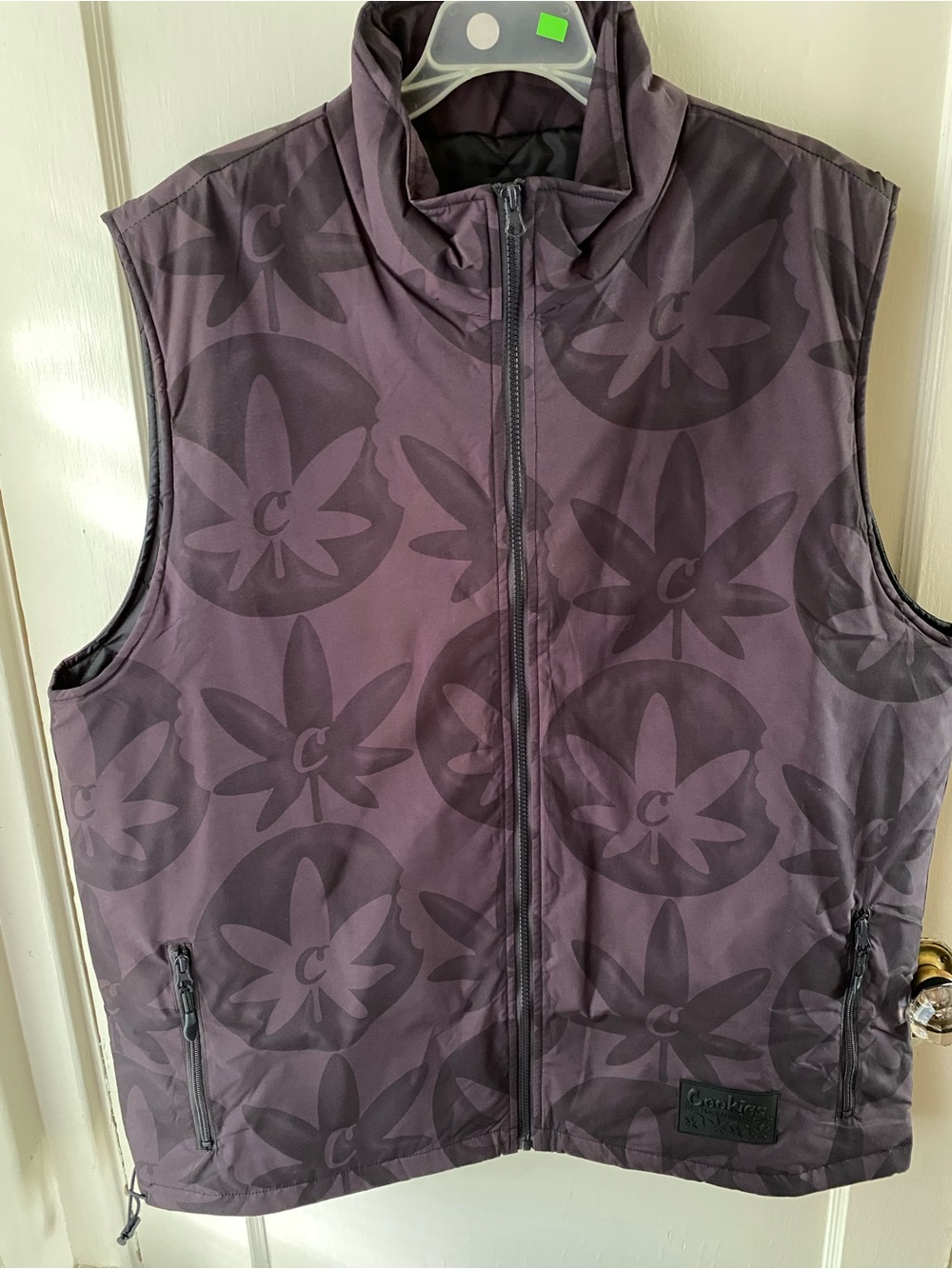 Cookies Men's Black Patterned Quilted Vest